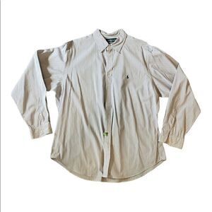 Mens Ralph Lauren button down striped dress shirt.